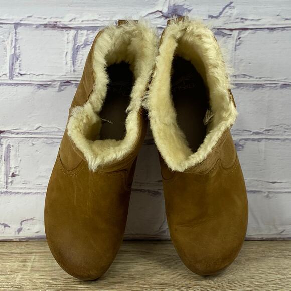 Dansko Bettie Shearling Lined Boots Women's 38 US 7.5-8 Brown Sheepskin Leather - Picture 7 of 10
